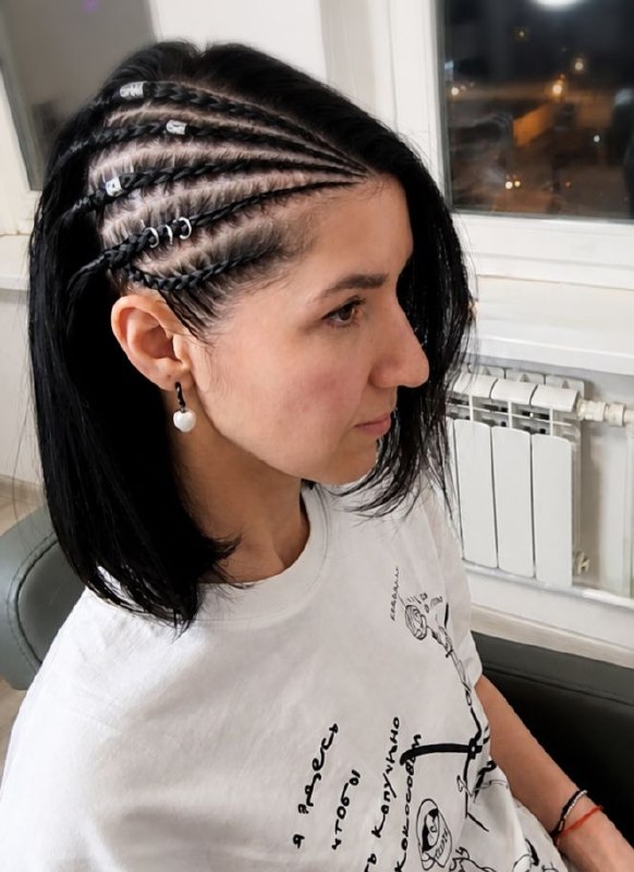 Брейды на коротком каре — работа Ольги, Braid Like