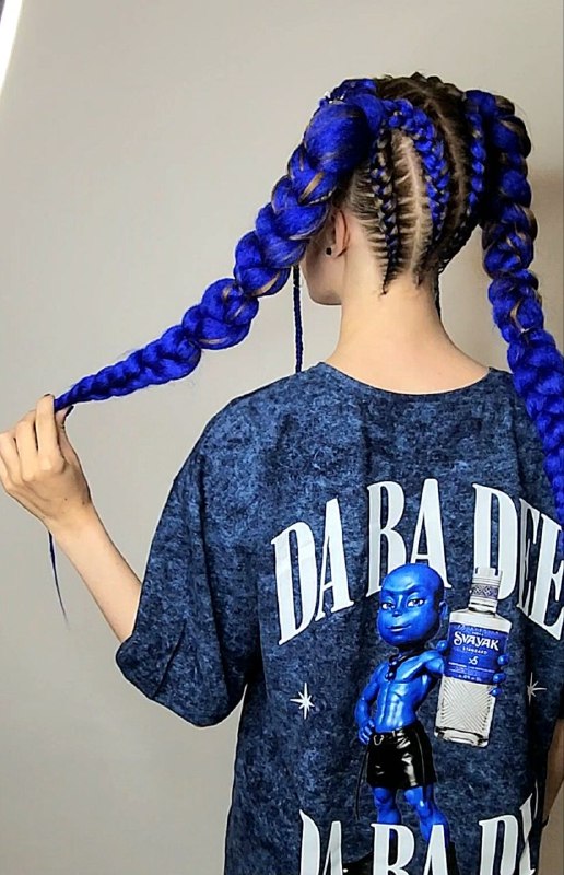 Синие косы. Смелый акцент — работа Ольги, Braid Like