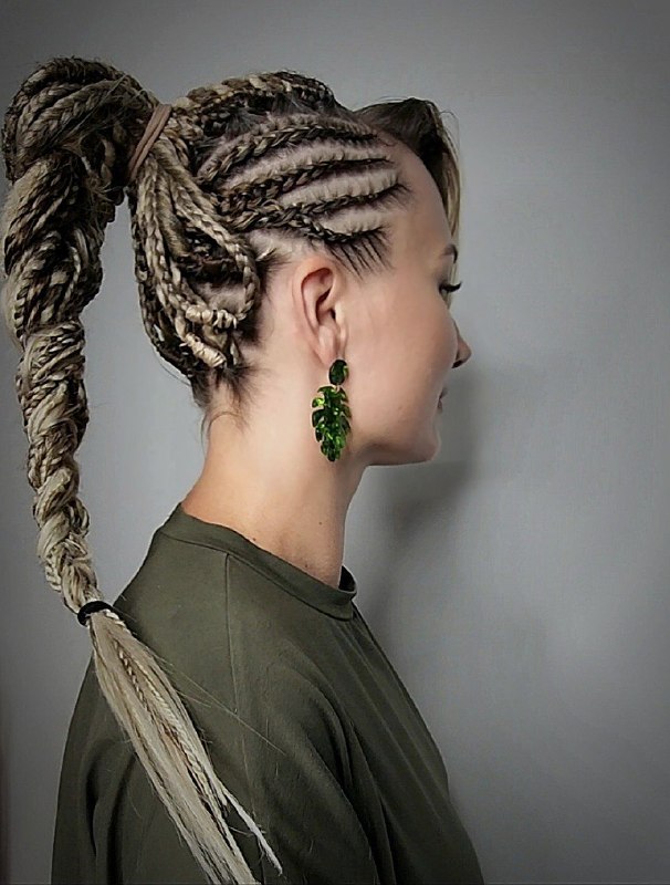 Рисунок на коротких волосах — работа Ольги, Braid Like