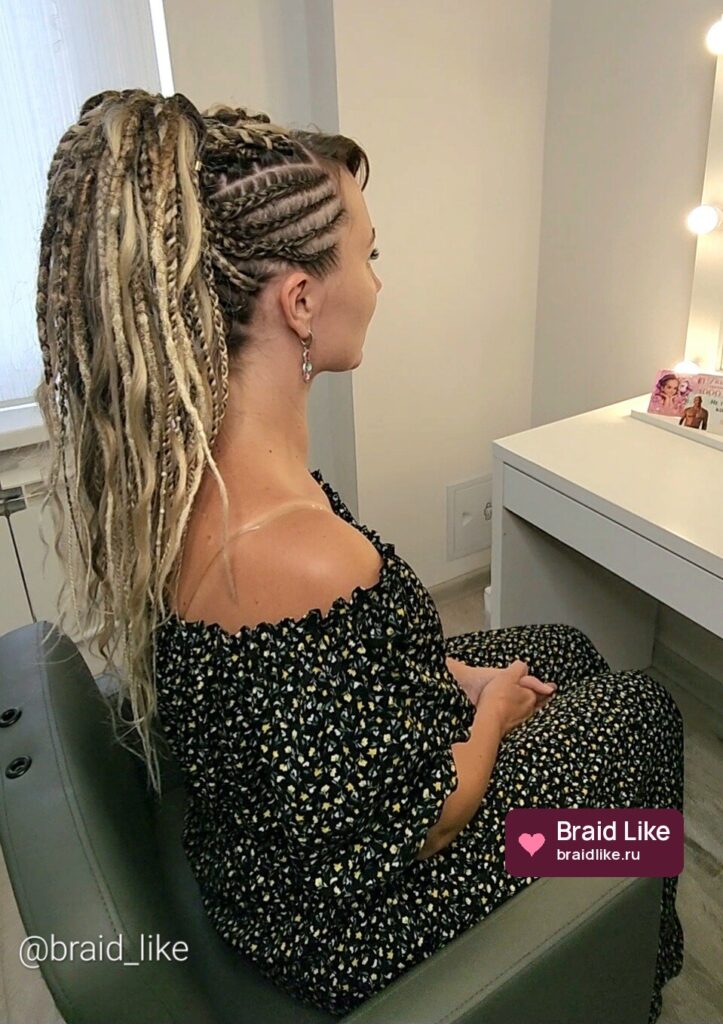 Брейды и собранная длина — работа Ольги, Braid Like, Москва